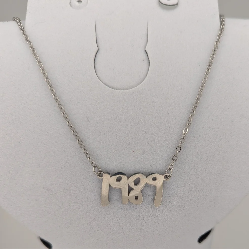 Taylor Swift 1989 Necklace Silver Stainless Steel Jewelry Music Album